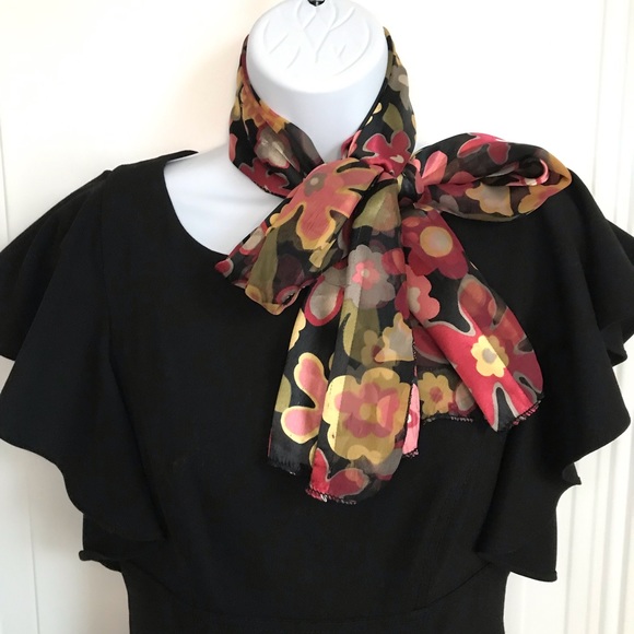 Unbranded Accessories - 🔴 4/$15 Multi floral yellow pink black silky fashion scarf
